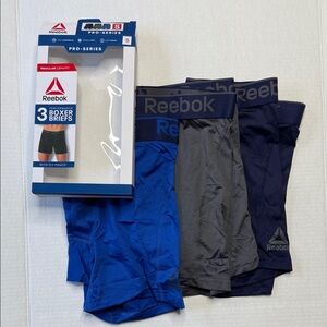 Reebok Pro-Series Boxer Briefs - Navy, Charcoal, and Royal Blue